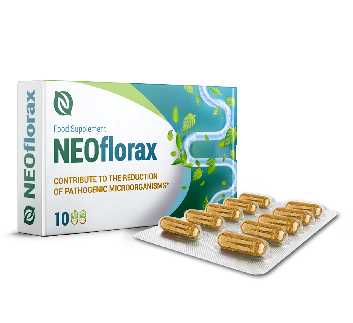 Individual capsules on clean background